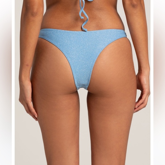 RSQ Skimpy Lurex Bikini Bottoms Size XL in Light Blue New - Picture 3 of 8